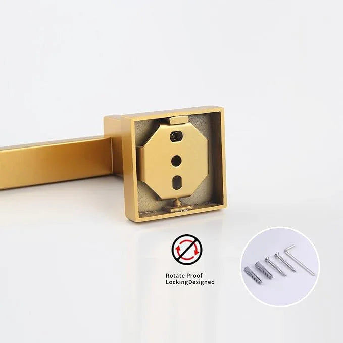 GERZWY Bath Toilet Paper Holder Gold Stainless Steel Hotel Square Tissue Roll Holder Wall Mount FG1605-BE - ModernBath