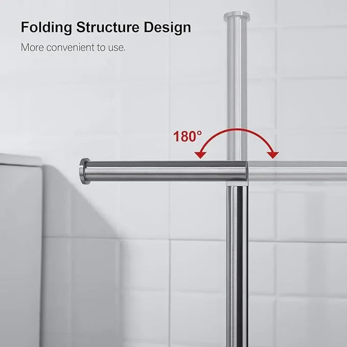 BAGNOLUX Bathroom Toilet Paper Holder Stand with Reserve, SUS304 Stainless Steel Rustproof Pedestal Tissue Roll Holder Heavy Duty, Brushed Nickel - ModernBath