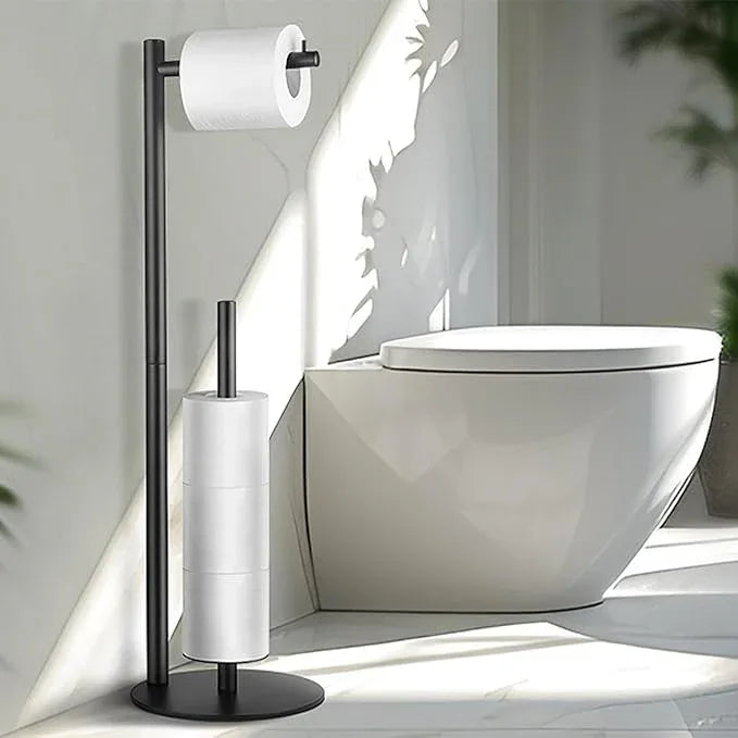 Toilet Paper Holder Stand, Toilet Paper Storage Standing, Standing Toilet Paper Stand, Standing Toilets Paper Holder with Storage, Bathroom ToiletPaper Roll Stand - ModernBath