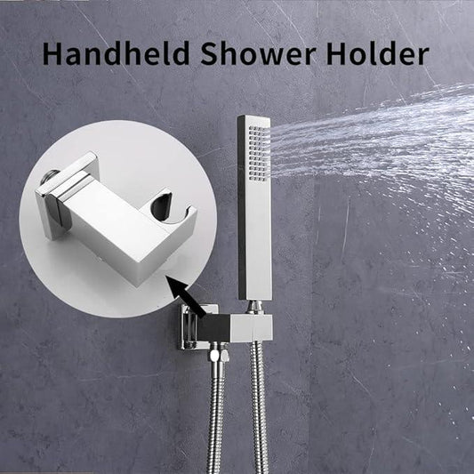 AYIVG Bathroom All Brass Wall Mount Adjustable Hand Held Shower Head Bracket Holder, Chrome Finish - ModernBath