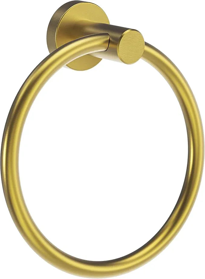 Gold Hand Towel Holder for Bathroom Kitchen Towel Ring Modern Rounded Base Wall Mount SUS304 Stainless Steel - ModernBath