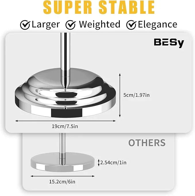 BESy Toilet Paper Holder Free Standing Bathroom Toilet Tissue Holder Stand for Floor Toilet Paper Roll Holder with Storage Hardware Accessories Rack Hand Towel Bar Polished Chrome Stainless Steel - ModernBath