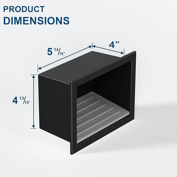 Qeke Shower Foot Rest for Shaving Legs, 304 Stainless Steel Footrest Niche with Shaving Holder, Recessed Shower Niche for Shaving Legs, Matte Black - ModernBath