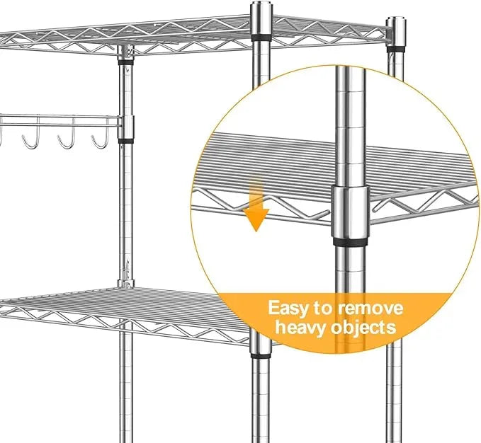 Homdox 5 Tier Steel Wire Shelving Unit on Wheels,Chrome Shelves for Garage Kitchen Living Room,Heavy Duty Shelving Rack, 23.2 x 13.8 x 72 inch (L x W x H) - ModernBath