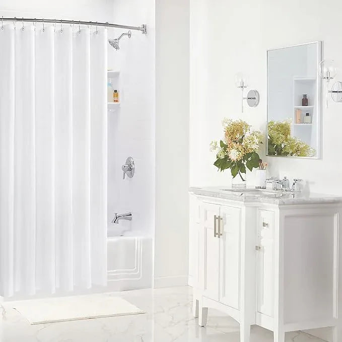 Gibelle Stall Small Shower Curtain Liner 36 x 72 Inches, White Shower Curtain Liner, Washable Waterproof Fabric Shower Liner for Bathroom, Machine Washable - ModernBath