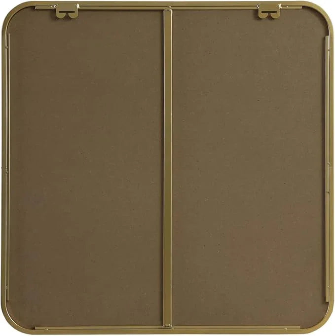 ARS Concepts Aura, Soft Corner Metal Square Mirror 24X24 Inch in, Modern, Brass - ModernBath