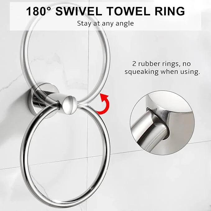 BGL Towel Ring for Bathroom, 2 Pack Stainless Steel 304 Polished Chrome Plated Wall Mount Towel Holders - ModernBath