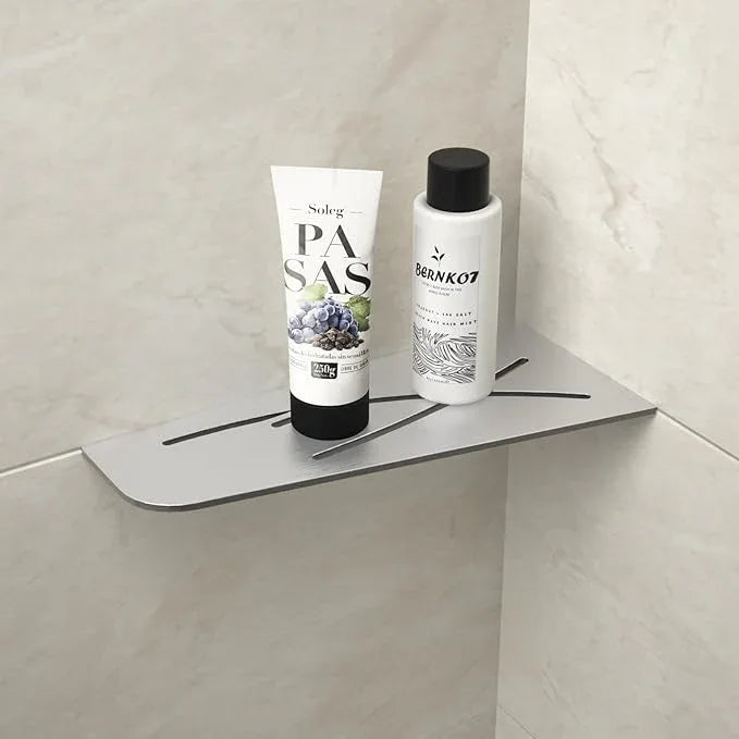 Corner Shower Shelf 12" Brushed 304 Stainless Steel Quadrilateral Corner Shelf Recessed Bathroom Shower Shelf, No Drilling - ModernBath