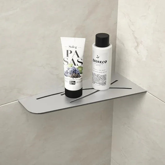 Corner Shower Shelf 12" Brushed 304 Stainless Steel Quadrilateral Corner Shelf Recessed Bathroom Shower Shelf, No Drilling - ModernBath