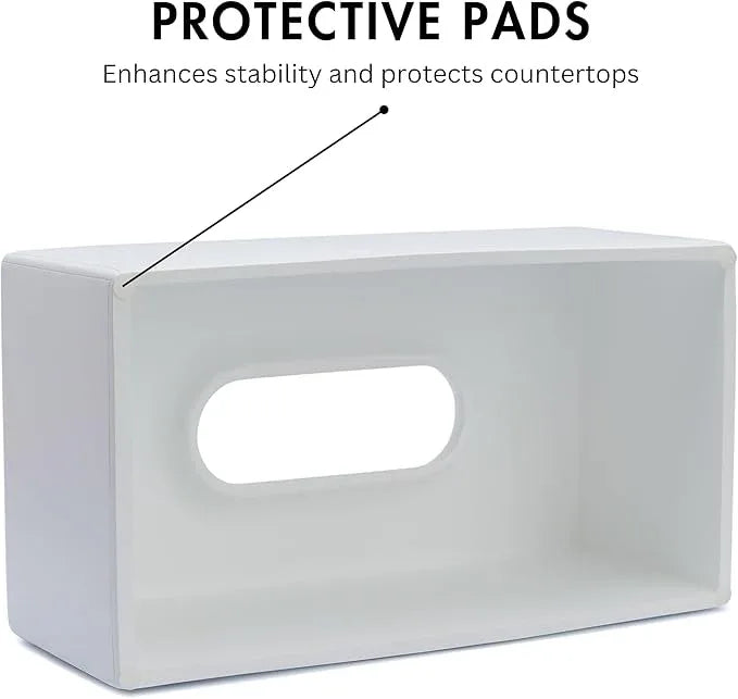 Yew Design Matte White Tissue Box Cover Rectangular, Facial Tissue Dispenser for Bathroom, Kitchen, Bedroom, Office, Hotel, Restaurant, Countertop, Nightstand, Car, and Desk - ModernBath