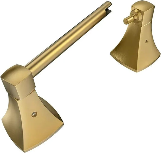 Toilet Paper Holder Wall Mount Brushed Gold Double Post Pivoting Tissue Roll Holder Stainless Steel and Zinc Alloy for Bathroom RV Commercial - ModernBath