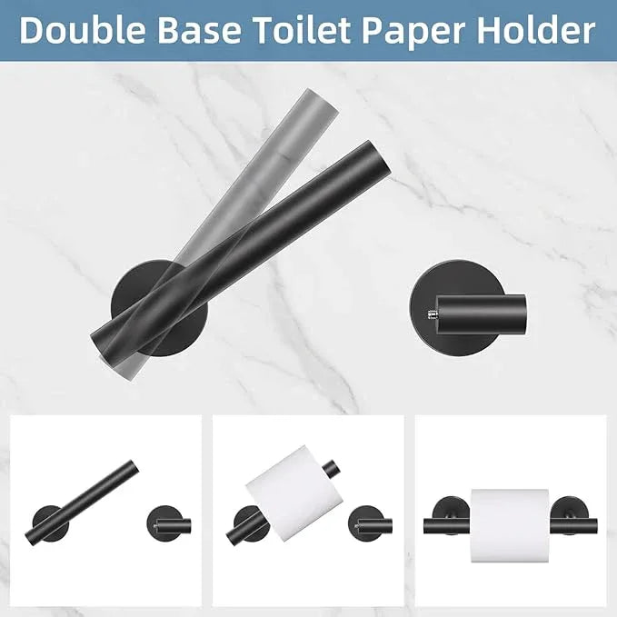 10 Pieces Matte Black Towel Bar Set, Black Bathroom Hardware Set Toilet Paper Holder Towle Racks for Bathroom Upgraded Stainless Steel Bathroom Towel Holder Set Bathroom Accessories - ModernBath