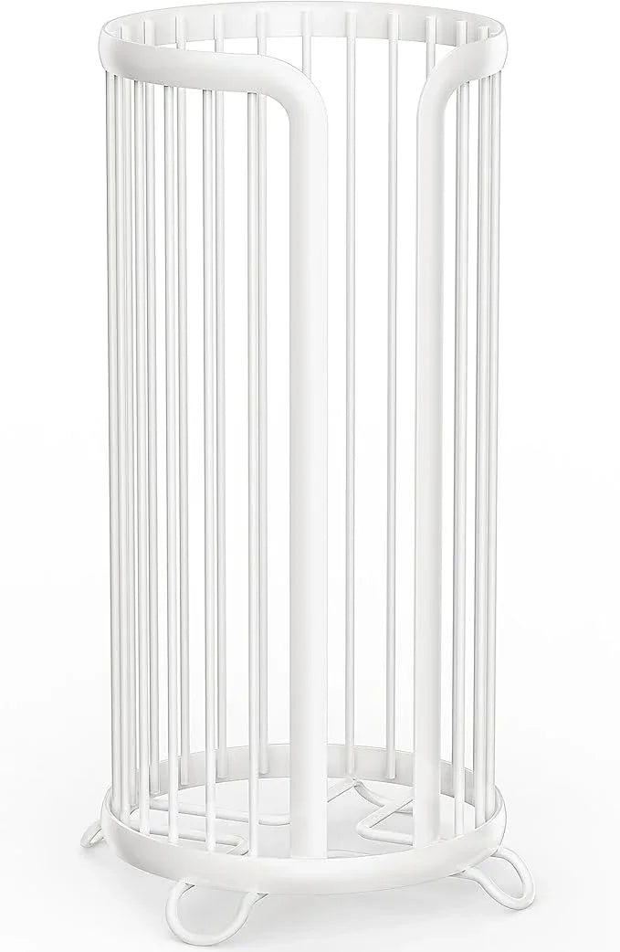 Toilet Paper Holder Stand, Freestanding Toilet Tissue Organizer, Minimalistic Storage Solution, Reserve Mega Rolls-White - ModernBath