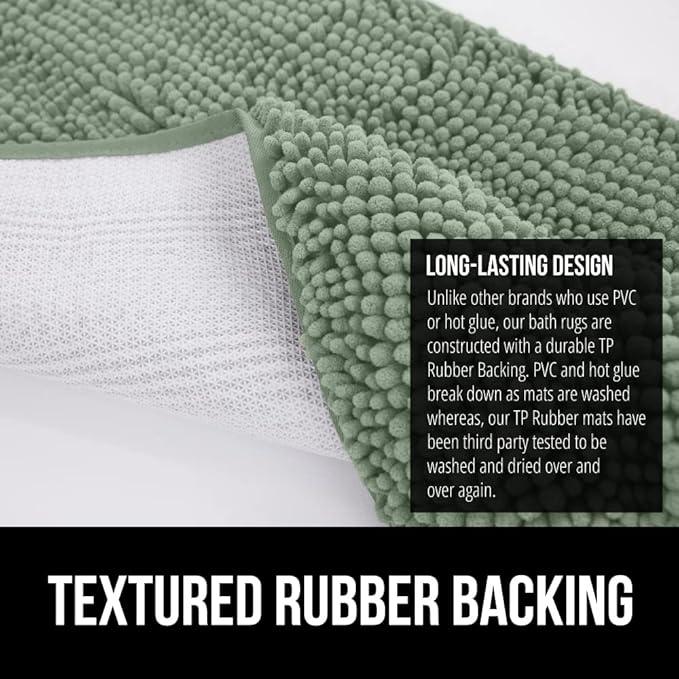 GORILLA GRIP Bathroom Rug Sets, Soft Chenille 2 Piece Area Rugs Set, Toilet Base Mat and 30x20 Carpet, Absorbent Microfiber Washable Mats Dry Quickly, Home Décor and Bath Room Accessories Sage Green - ModernBath