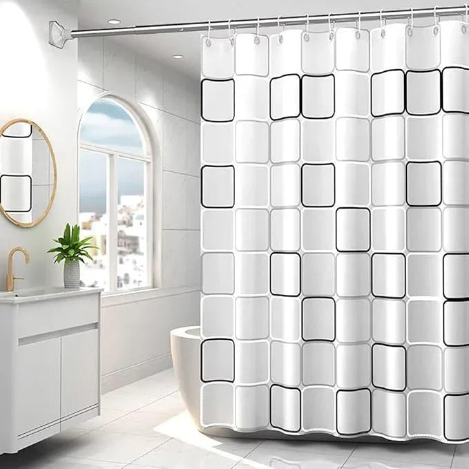 TIKABC Shower Curtain Liner, 4G PEVA Square Shower Liner, Plastic Waterproof Shower Curtains, 72x72 inch with Grommet Holes 3 Magnetic Weights - ModernBath
