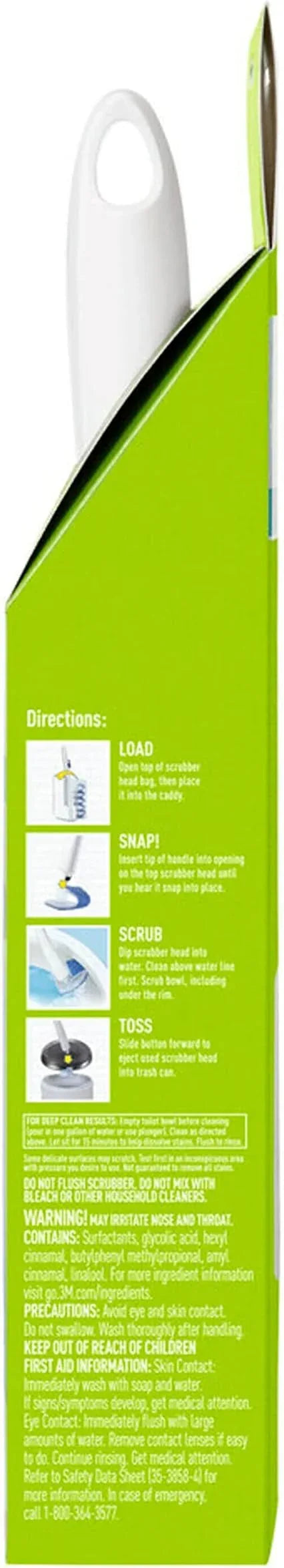 Scotch-Brite Disposable Toilet Scrubber Starter Kit, Disposable Refills with Built-In Bleach Alternative, Includes 1 Handle, Storage Caddy and 5 Refills - ModernBath