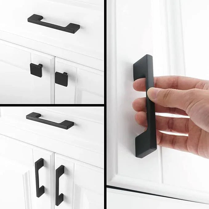 KOOFIZO Wide Foot Cabinet Bar Pulls - Black Furniture Handles, 3 Inch/76mm Screw Spacing, 10-Pack for Kitchen Cupboard Door, Bedroom Dresser Drawer, Bathroom Wardrobe Hardware - ModernBath