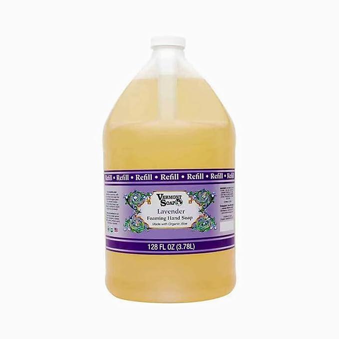 VERMONT SOAP Organics Foaming Hand Soap, Liquid Soap with Pre-diluted Formula - Ready to Use Hand Soap Lavender With Convenient and Economical Gallon Refill - ModernBath