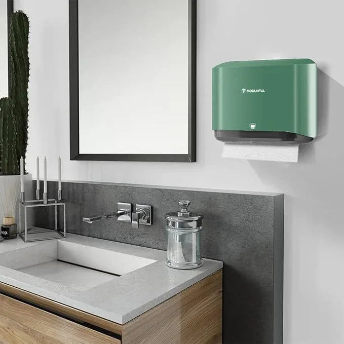 Paper Towel Holder Wall Mount: Commercial Paper Towel Dispenser for Multifold/Trifold/c Fold Hand Paper Towel, Adhesive Paper Towel Holder No-Hole Installation 200 Sheets - ModernBath
