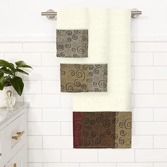 Zahari Home Miramar 3 Piece Bath Towel Set - Modern Decor, Unique Design, Multi Color Towel Set - ModernBath