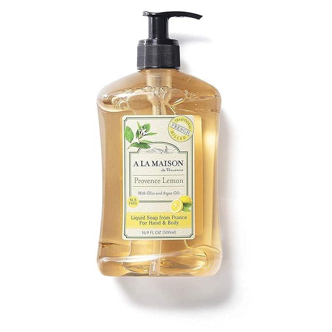 A LA MAISON French Liquid Hand Soap, Provence Lemon - Natural Hand Wash Made with Essential Oils - Biodegradable, Plant-Based, Vegan, Cruelty-Free, Alcohol & Paraben Free (16.9 oz, 1 Pack) - ModernBath
