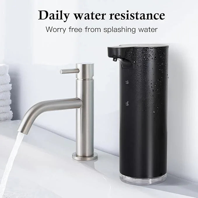 LAOPAO Automatic Soap Dispenser Foaming: Rechargeable Touchless Soap Dispenser Stainless Steel Foam Soap Dispenser for Bathroom Hand Soap Pump for Kitchen Xmas Gift, 9oz, Black - ModernBath