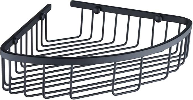 Bathroom Shower Caddy Corner Shelf, Corner-Hollow Design, Ultra Sturdy Rust-Proof Stainless Steel Shelf Organizer Shampoo Holder, Wall Mounted Storage Rack for Bathroom, Matte Black - ModernBath