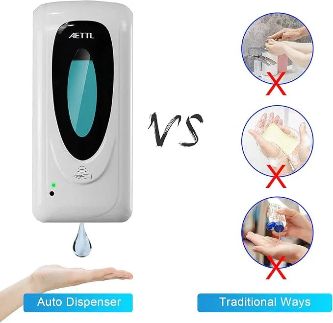 AETTL Touchless Automatic Foaming Hand Soap Dispenser Wall Mount, Motion Sensor Foam Liquid Refill Bottle Sanitizer Dispensing for Bathroom Kitchen Home Farmhouse Station 1306-s - ModernBath
