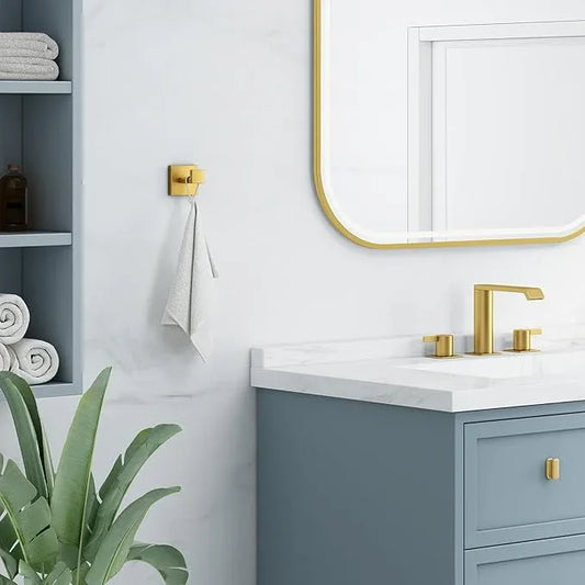 Angle Simple Towel Hook, SUS 304 Stainless Steel Hand Towel Holder for Bathroom, Wall Coat Hook, Brushed Gold - ModernBath