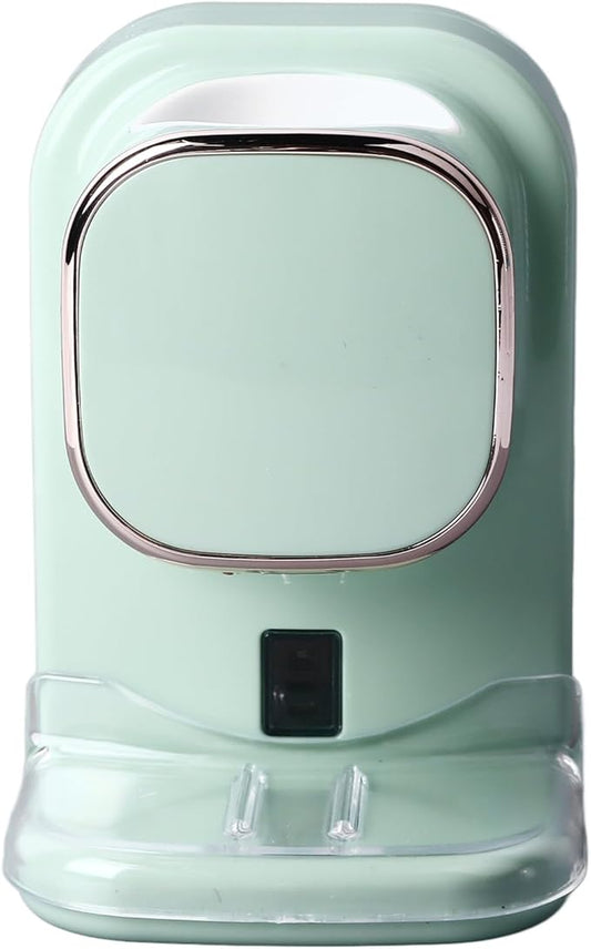 Electric Toothpaste Dispenser, Automatic Toothpaste Squeezer, Wall Mounted with 3 Toothbrush Slots and Holder, Smart Bathroom Accessories Stylish Decor (Green)