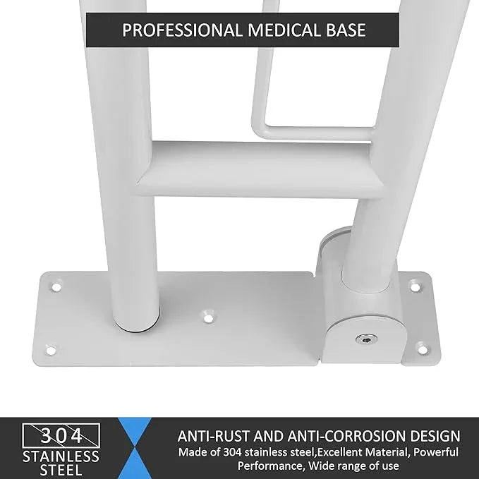 Handicap Grab Bar, 23.6 Inch Stainless Steel Toilet Safety Rails, White Disabled Flip-Up Bathroom Grab Bars with Paper Holder, Anti-Slip Toilet Handrails Hand Grips Grab Bars for Elderly - ModernBath