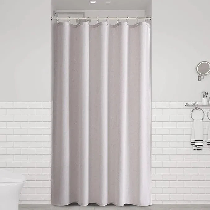 Naturoom Champagne Linen Shower Curtain, Cloth Textured Fabric Shower Curtain Set with Hooks, Simple Elegant Modern Farmhouse Country Ultra Thick Bath Curtains for Bathroom,Water Repellent,54x78 - ModernBath