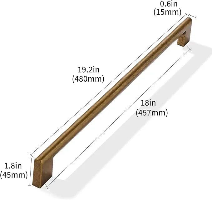 khtumeware 18 Inch Appliance Pull Hole Center 1 Pack,Antique Brass Heavy Duty Solid Cabinet Pulls,Kitchen Drawer Handle, Hardware for Bathroom, Drawer, Cabinet, Door Cabinet - ModernBath