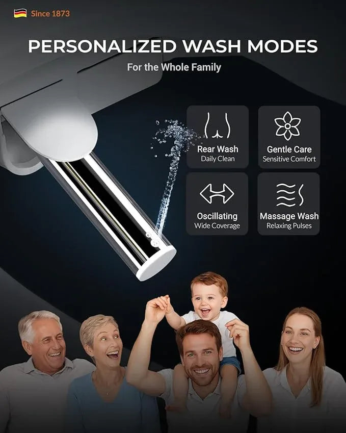 Bravat Electronic Bidet Toilet Seat – Heated Seat, Instant Warm Water, Stainless Steel Nozzle, Hygienic Rinse, Warm Air Dryer, Night Light, Easy Install – Elongated, White - ModernBath