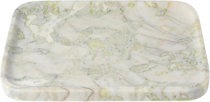 Karibiber Marble Vanity Tray, Large Stone Bathroom Tray for Countertop, 14'' African Gem Genuine Marble Decorative Tray for Dresser, Green Kitchen Trays for Counter,Perfume Storage, Non-Resin/Ceramic - ModernBath