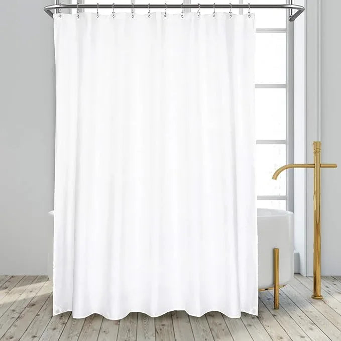 N&Y HOME 84 inch Extra Wide Fabric Shower Curtain or Liner, Hotel Quality, Washable, Water Repellent Bathroom Curtains with Grommets, White, 84x72 inches - ModernBath