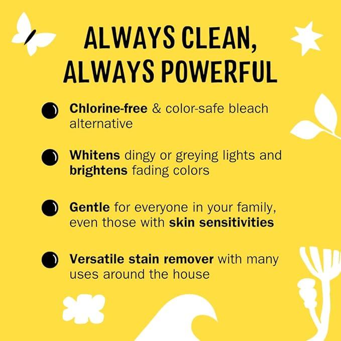 Molly's Suds Oxygen Whitener | Powerful Bleach Alternative, Chlorine Free & Color Safe | Brightens Whites and Removes Stains (Pure Lemon Essential Oil - 79 oz) - ModernBath