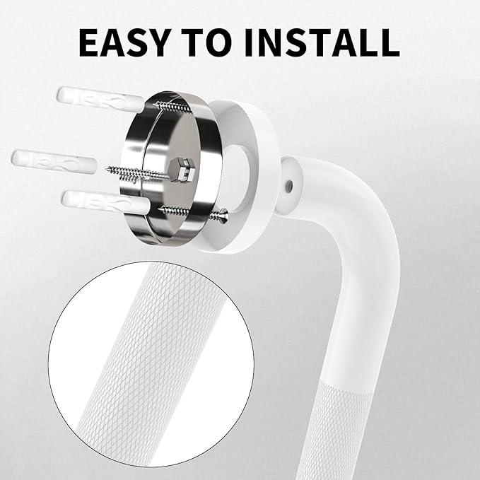 36 Inch Anti Slip Shower Grab Bar Oil Rubbed White, Munzong Bathroom Grab Bar, Knurled Bathroom Balance Bar,Safety Hand Rail Support Handicap Elderly Injury Senior Assist Bath Handle - ModernBath