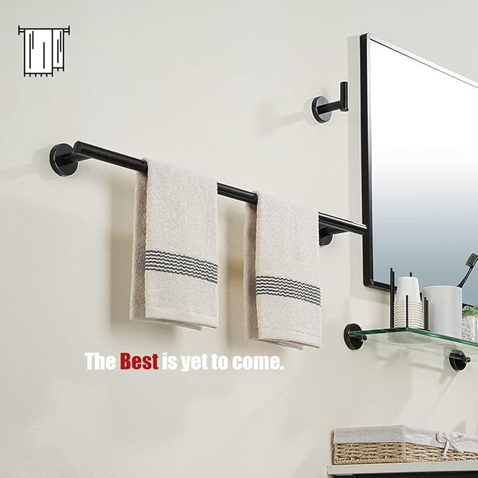 JQK Oil Rubbed Bronze Towel Bar, 24 Inch 304 Stainless Steel Thicken 0.8mm Towel Rack Bathroom, Towel Holder Wall Mount, Total Length 27 Inch, TB110L24-ORB - ModernBath