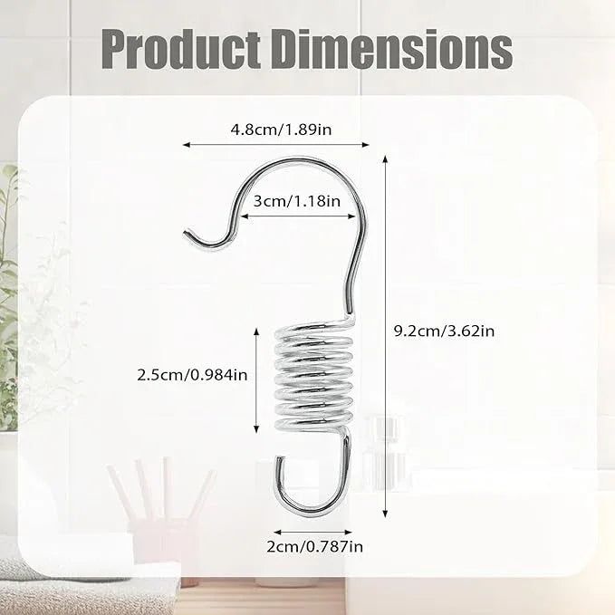 12 PCS Set of Shower Curtain Hooks, Spiral Hard Spring Shower Curtain Rings, Decorative Silver Shower Curtain Hook Rings, Rust Proof Shower Curtain Rings, Shower Curtain Hooks, Chrome Plated - ModernBath