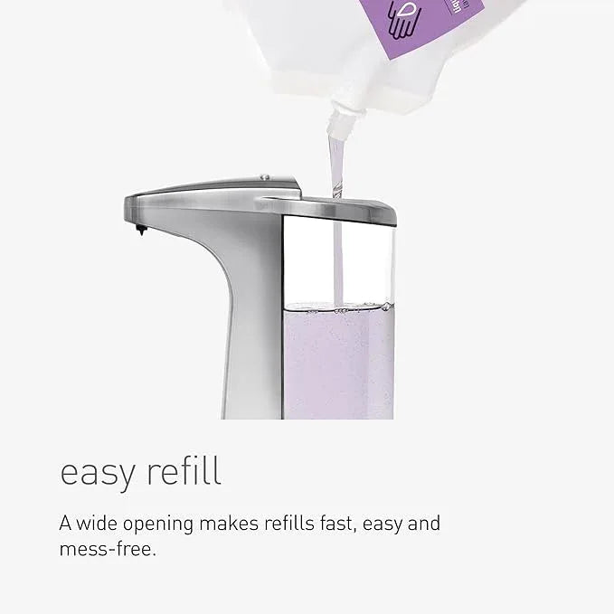 simplehuman 8 oz. Touch-Free Sensor Liquid Soap Pump Dispenser with Soap Sample, Brushed Nickel - ModernBath