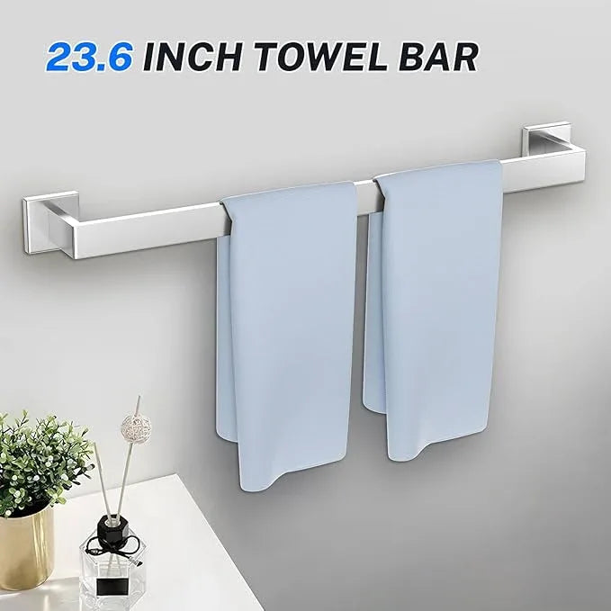 Brushed Nickel Bathroom Hardware Accessories Set 10-Piece Brushed Towel Bar Set Bath Towel Holder Set Stainless Steel Wall Mounted Towel Rack Set,23.6 in - ModernBath