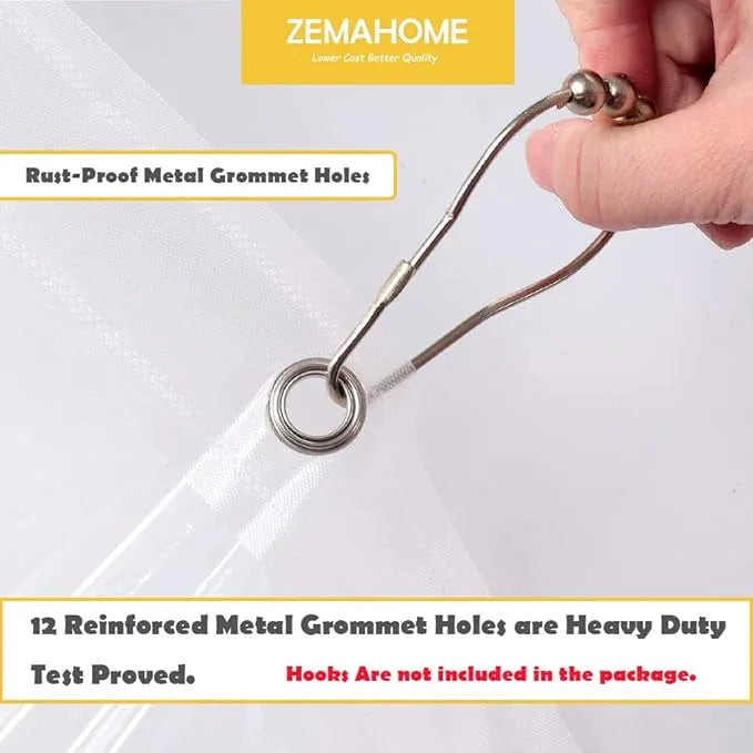 ZEMAHOME 10 Pack PEVA Plastic Shower Curtain Liner Premium Light Weight 72" x 72" Clear Bathroom Shower Showroom Curtain Liner with Rustproof Metal Gromments and Weighted Magnet - ModernBath