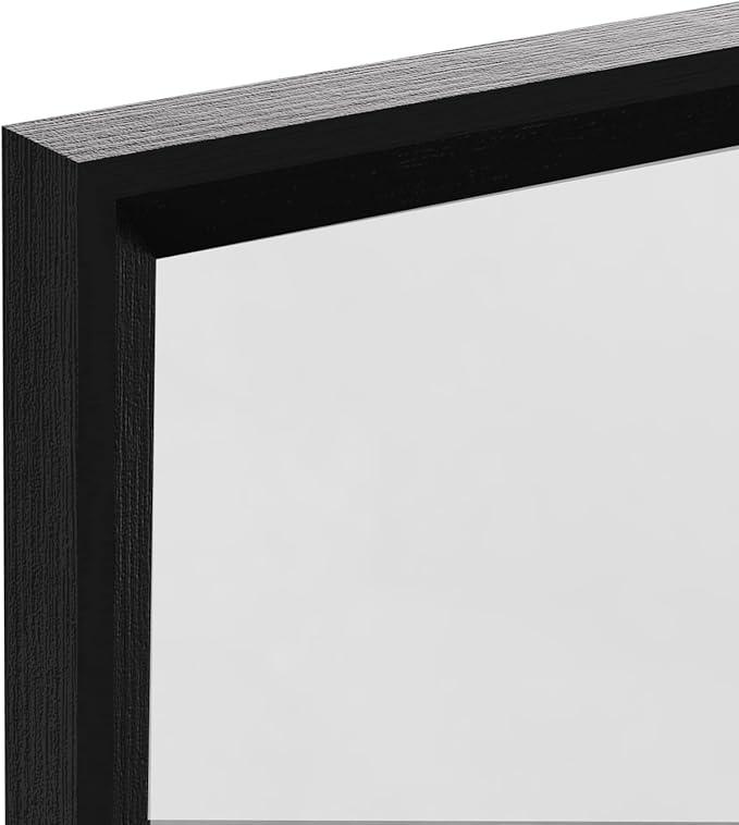 WEER Black Framed Mirror 55X30 Inch, Rectangular Matte Black Bathroom Vanity Mirror, Farmhouse Bathroom Mirror with Tempered Glass, Anti-Rust, Hangs Horizontal or Vertical - ModernBath