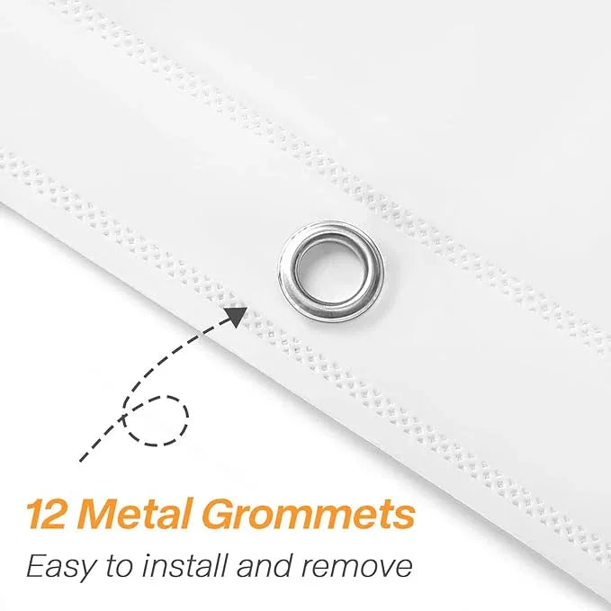 Gibelle PEVA Shower Curtain Liner - White Shower Liner for Bathroom, Waterproof Plastic Shower Curtain Liner, 72x72 Inches - ModernBath