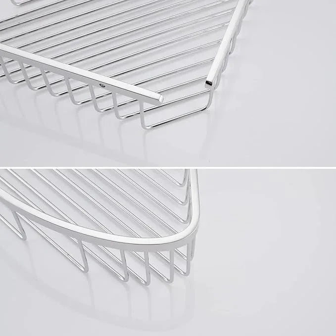 Bathroom Shower Caddy Corner Shelf, Corner-Hollow Design, Ultra Sturdy Rust-Proof Stainless Steel Shelf Organizer Shampoo Holder, Wall Mounted Storage Rack for Bathroom, Polished Chrome - ModernBath
