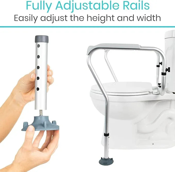 Vive Toilet Safety Rails for Seniors - Adjustable Grab Bars for Toilet - Toilet Safety Frame - Toilet Assistance for Elderly & Disabled - Toilet Seat with Handles - Bathroom Assist Bar Support Aid - ModernBath