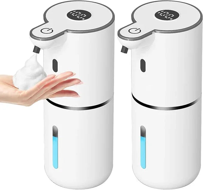 OHIFAST 2 Pack Automatic Foaming Soap Dispenser Touchless, USB Rechargeable Smart Hand Soap Dispenser, 6-Level Adjustable, 12.8oz/380mL Wall Mount for Bathroom Kitchen Dish Soap-White - ModernBath