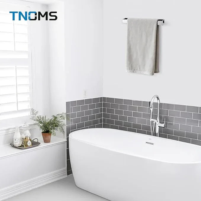 TNOMS Single Towel Bar Towel Holder Bathroom Hardware Accessories,Stainless Steel Wall-Mounted Towel Rack Towel Rail,12 Inches Polished Chrome - ModernBath