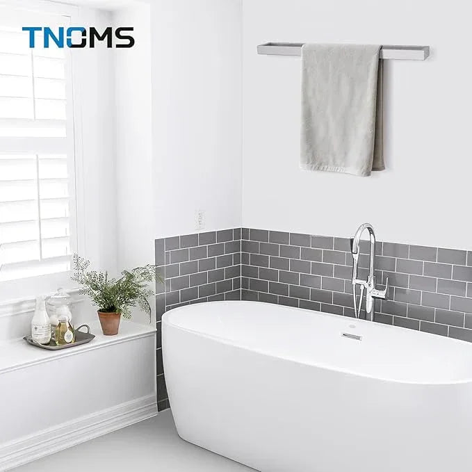 TNOMS Single Towel Bar Towel Holder Bathroom Hardware Accessories,Stainless Steel Wall-Mounted Towel Rack Towel Rail,24 Inches Brushed Nickel - ModernBath